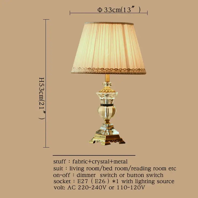Gold Crystal Table Lamp