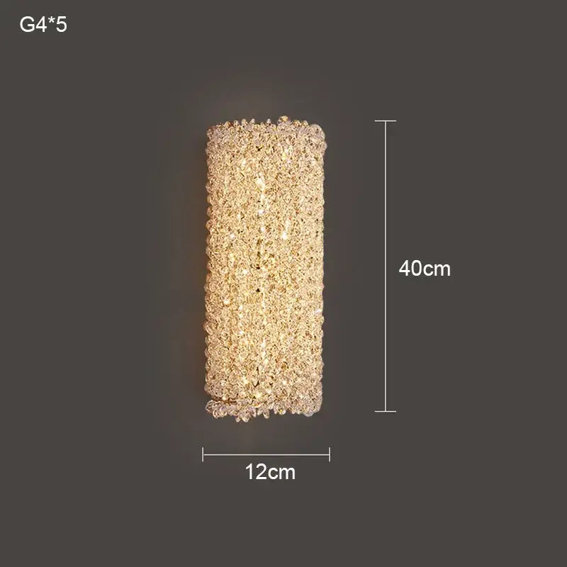 Gold Crystal Wall Sconce 60cm for Minimalist Interiors