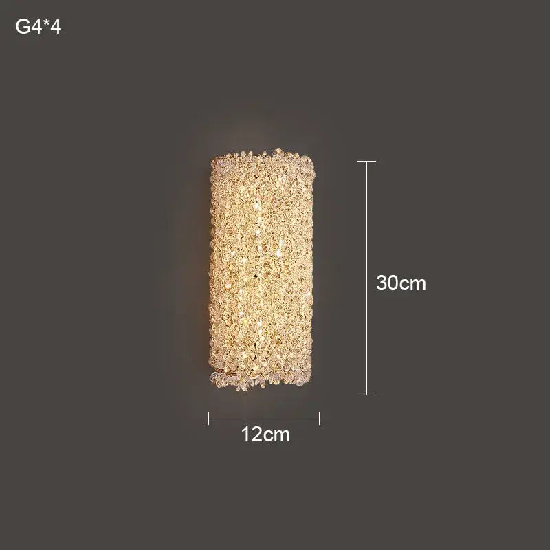 Gold Crystal Wall Sconce 60cm for Minimalist Interiors