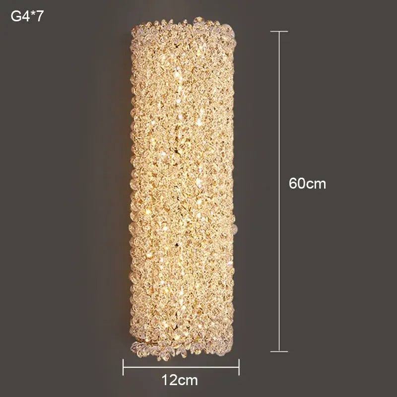 Gold Crystal Wall Sconce 60cm for Minimalist Interiors