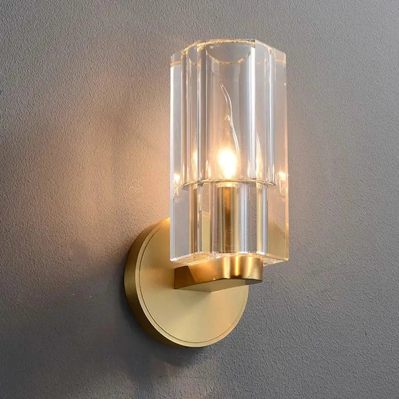 Crystal Gold Wall Sconce Bronze and Copper Tones