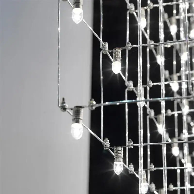 Gold Cube LED Chandelier