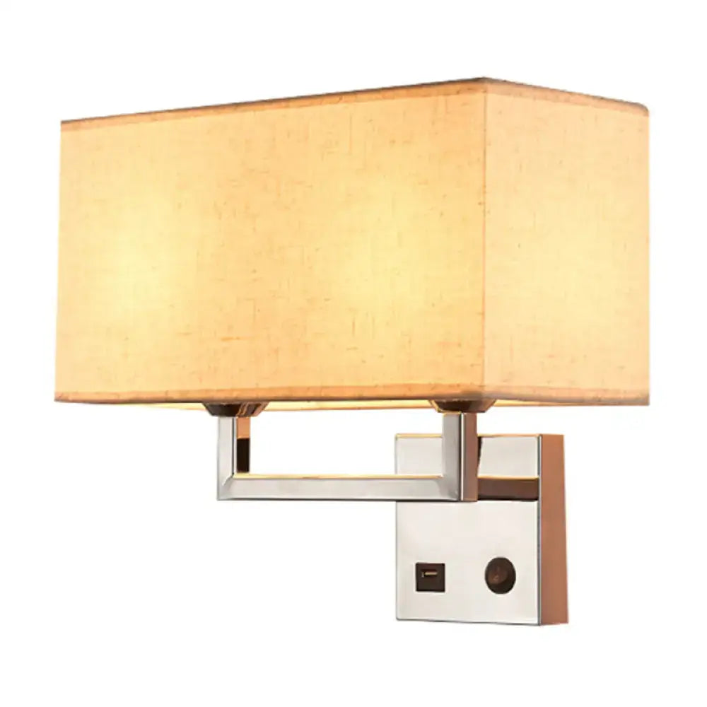 Beige Fabric Wall Sconce