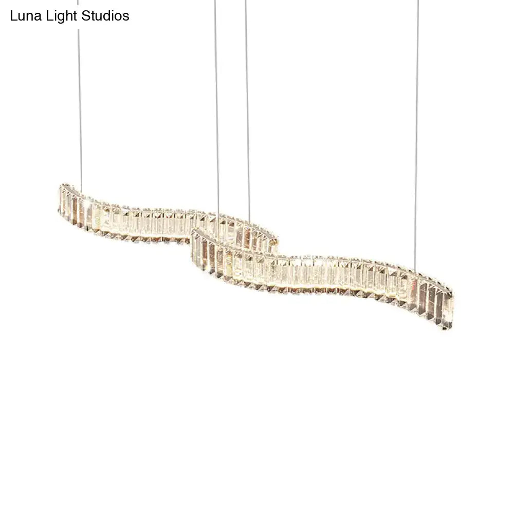 Silver Crystal Pendant Light