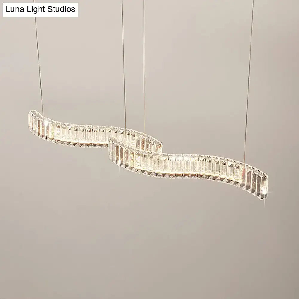 Silver Crystal Pendant Light