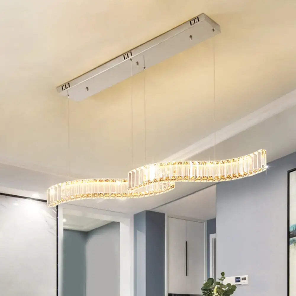Silver Crystal Pendant Light