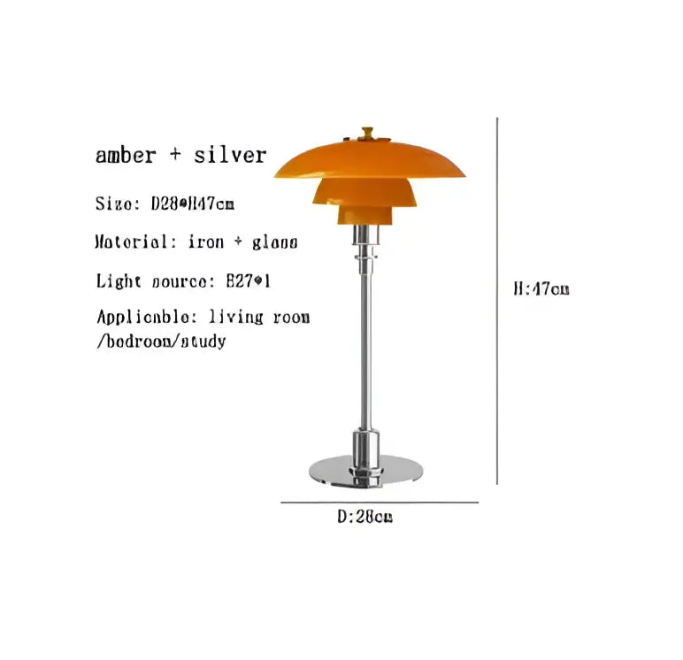 Amber Glass Desk Lamp