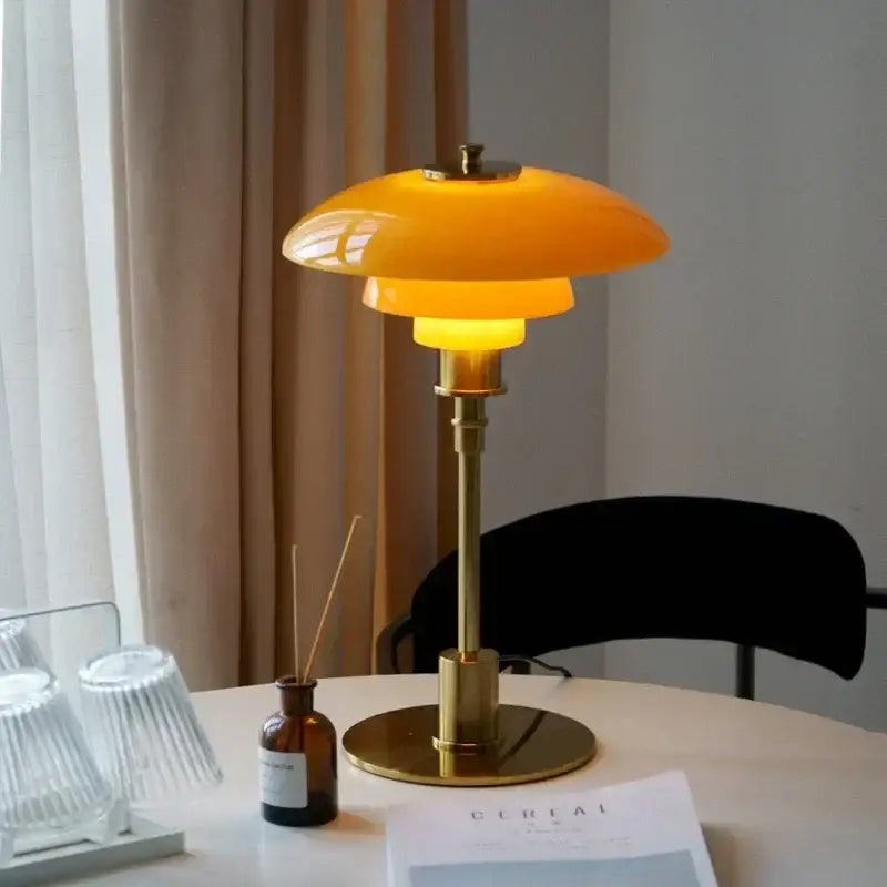 Amber Glass Desk Lamp