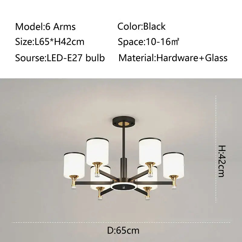 Bronze Glass Living Chandelier