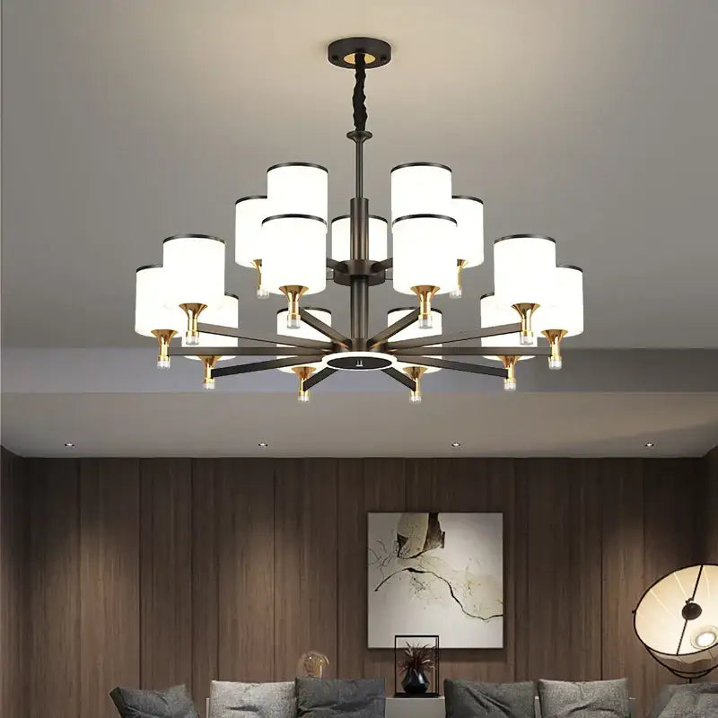 Bronze Glass Living Chandelier