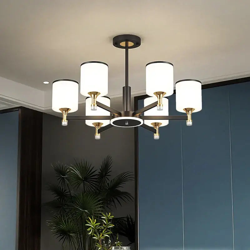 Bronze Glass Living Chandelier