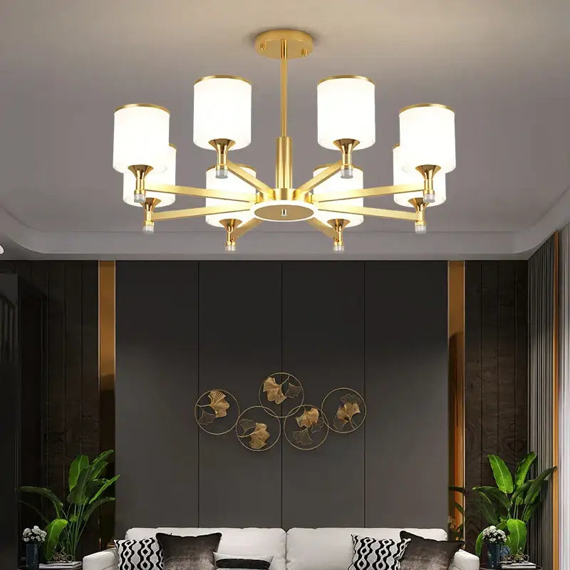 Bronze Glass Living Chandelier
