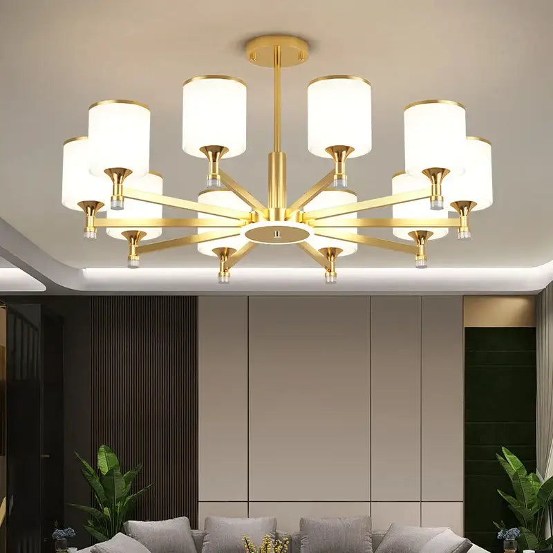 Bronze Glass Living Chandelier