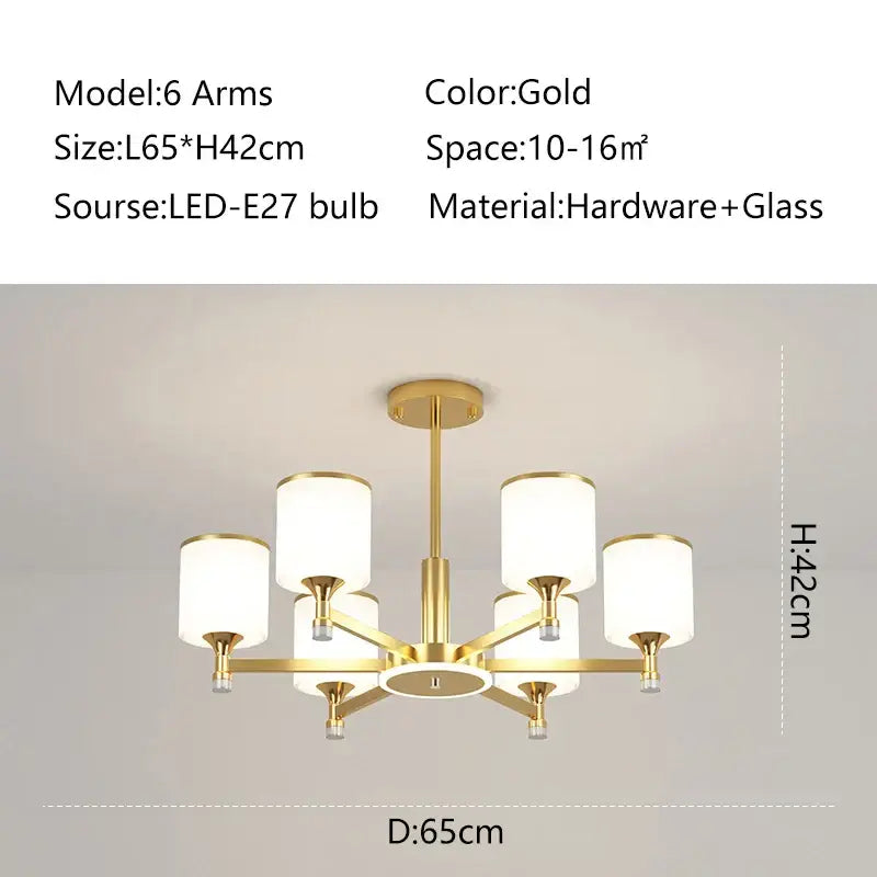 Bronze Glass Living Chandelier