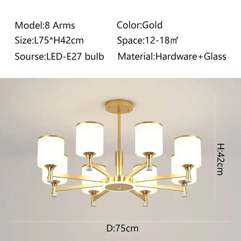 Bronze Glass Living Chandelier