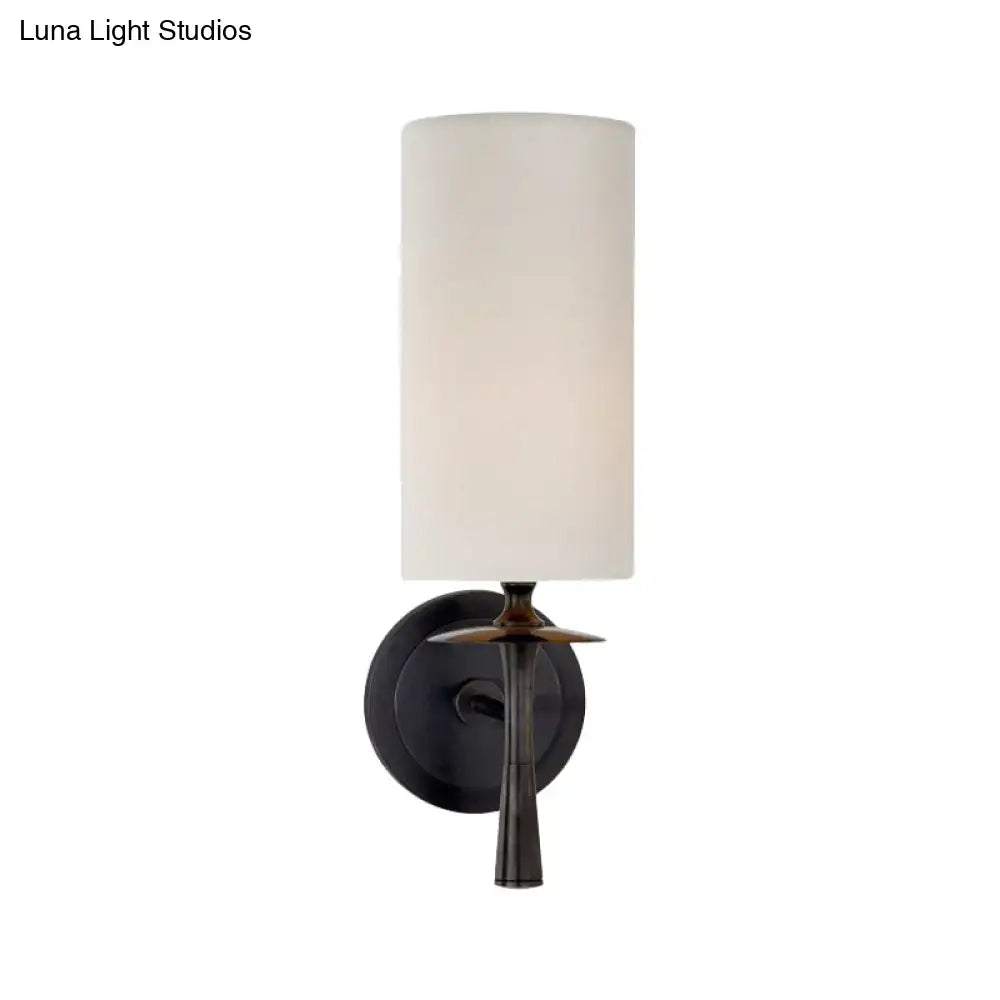 Bronze White Glass Wall Sconce
