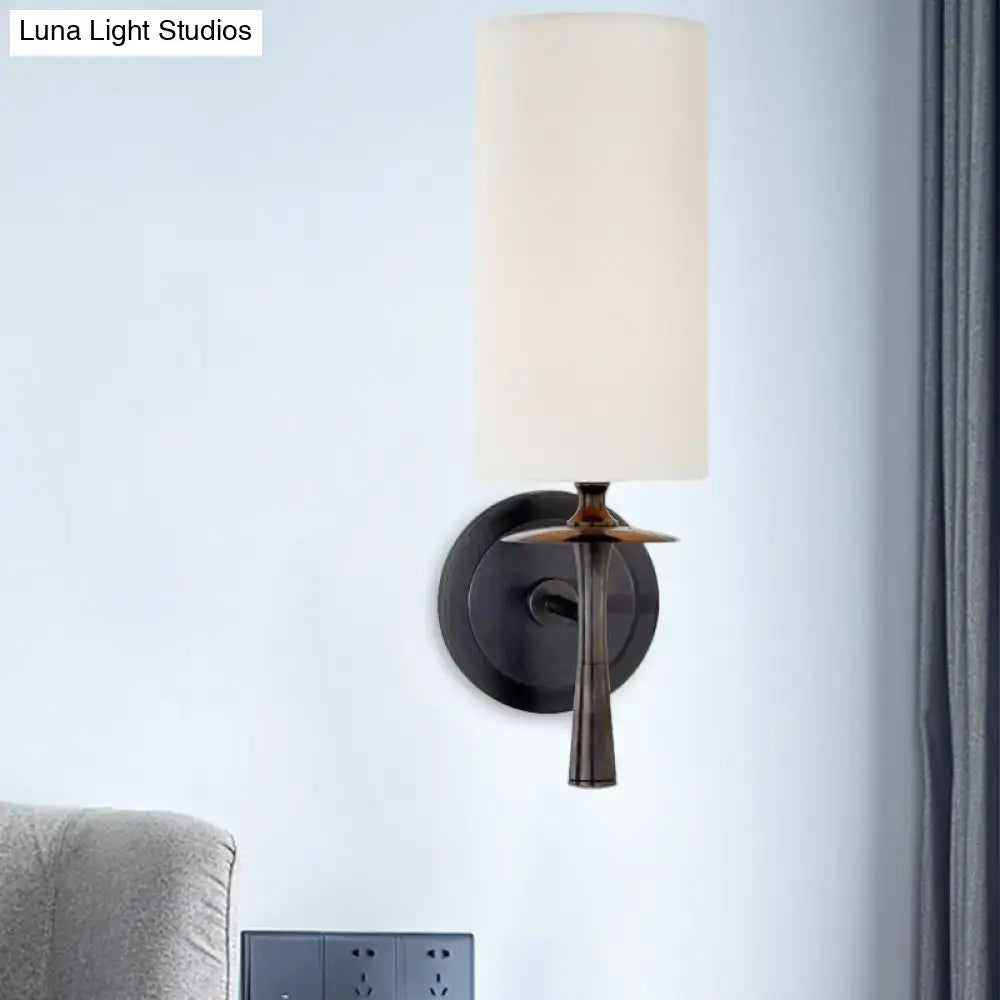 Bronze White Glass Wall Sconce