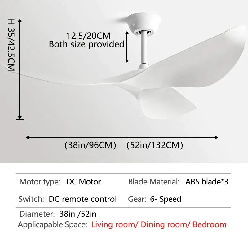 Black Wood DC-Motor 52-Inch Ceiling Fan