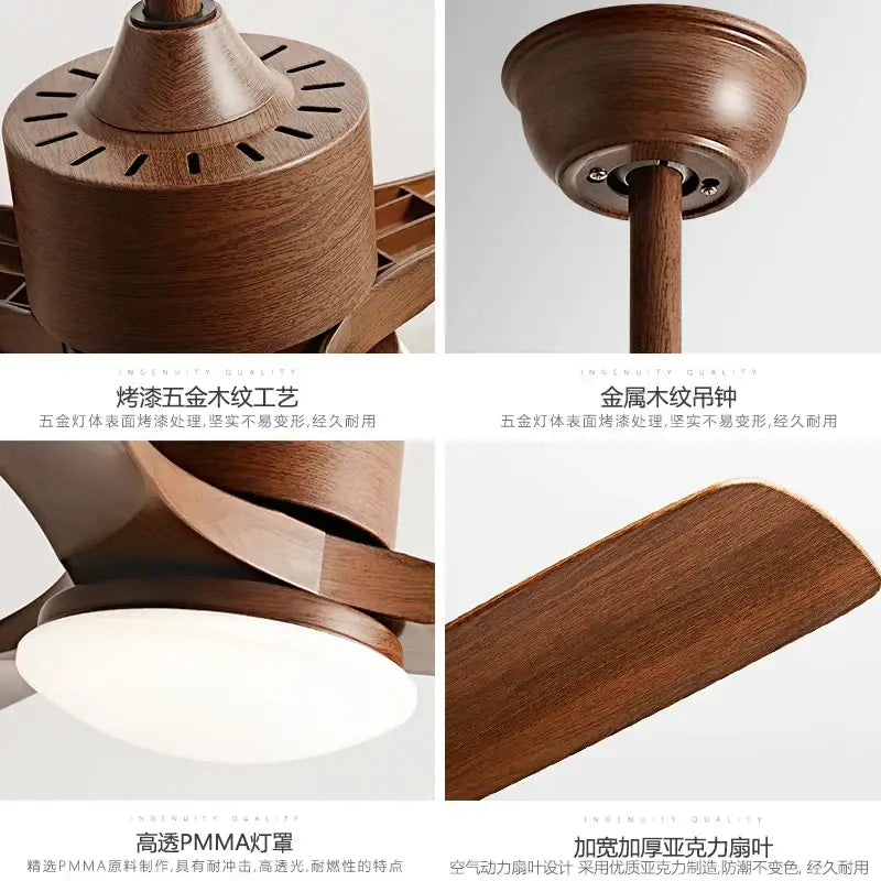 Wooden LED Ceiling Fan