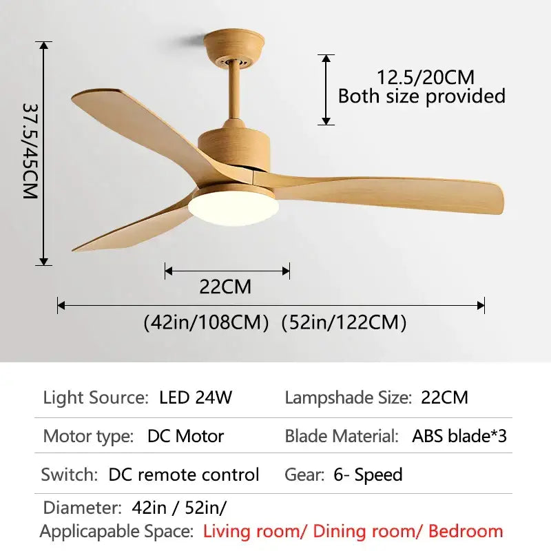 Wooden LED Ceiling Fan