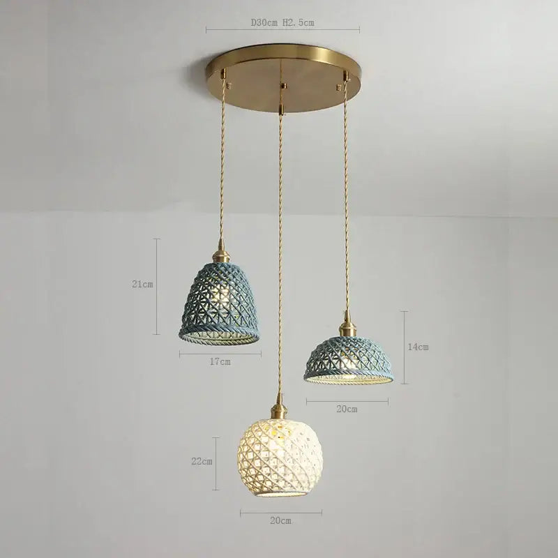 Gray Ceramic Pendant Light with Dual-Head Design