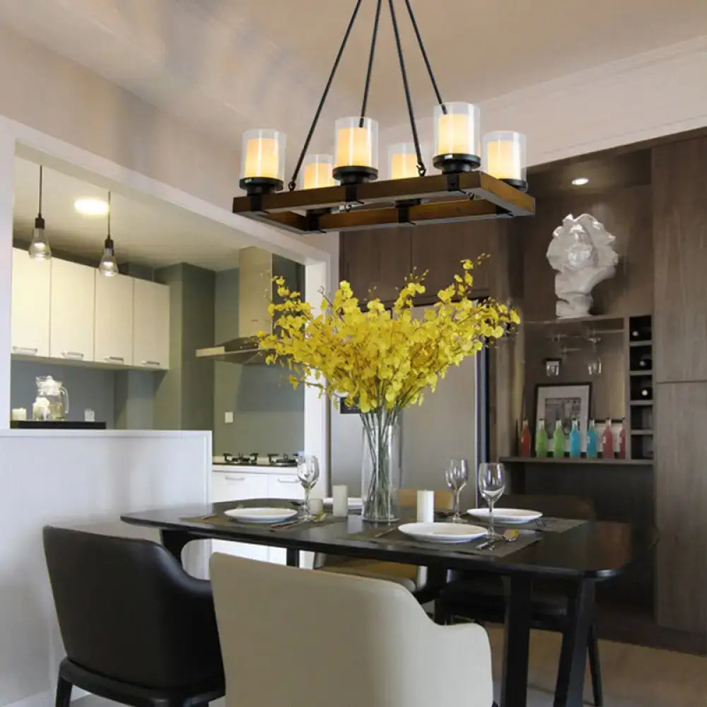 Wood Island Glass Chandelier