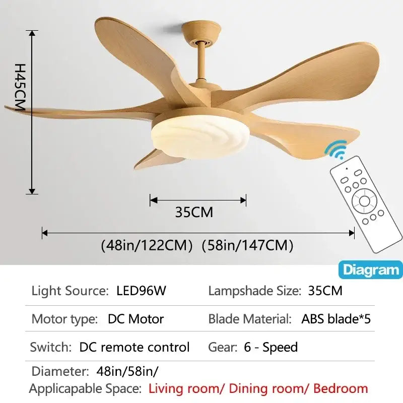 Black Walnut LED Ceiling Fan