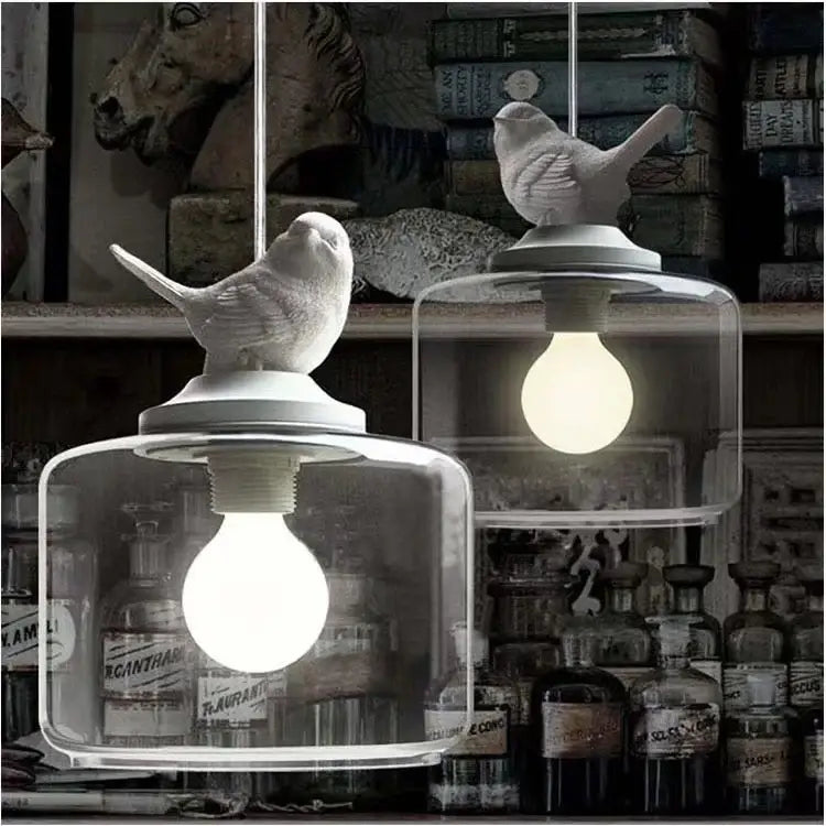 Glass Bird LED Chandelier