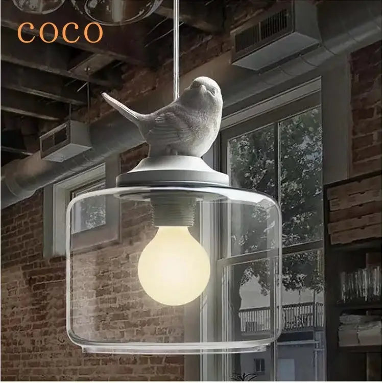 Glass Bird LED Chandelier
