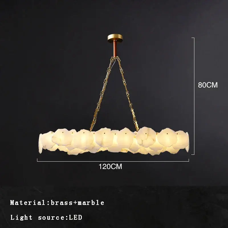 Brass Marble Ceiling Chandelier