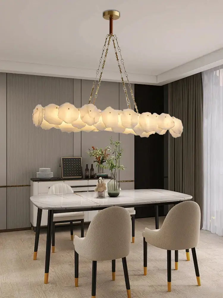 Brass Marble Ceiling Chandelier