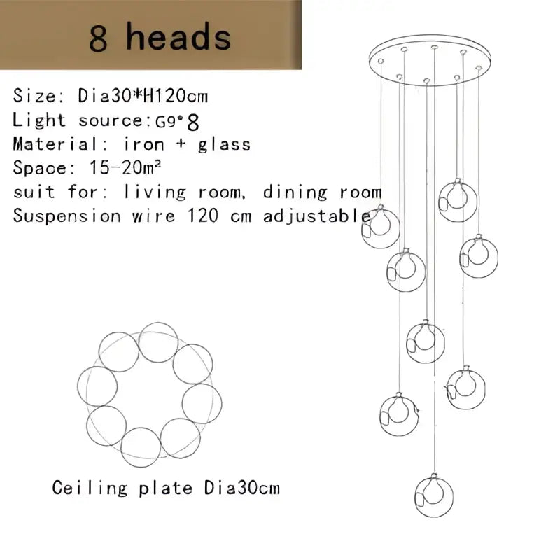 Bubble Glass LED Chandelier