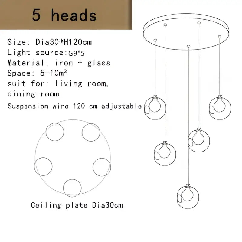 Bubble Glass LED Chandelier