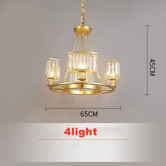 Copper Crystal Dining Chandelier