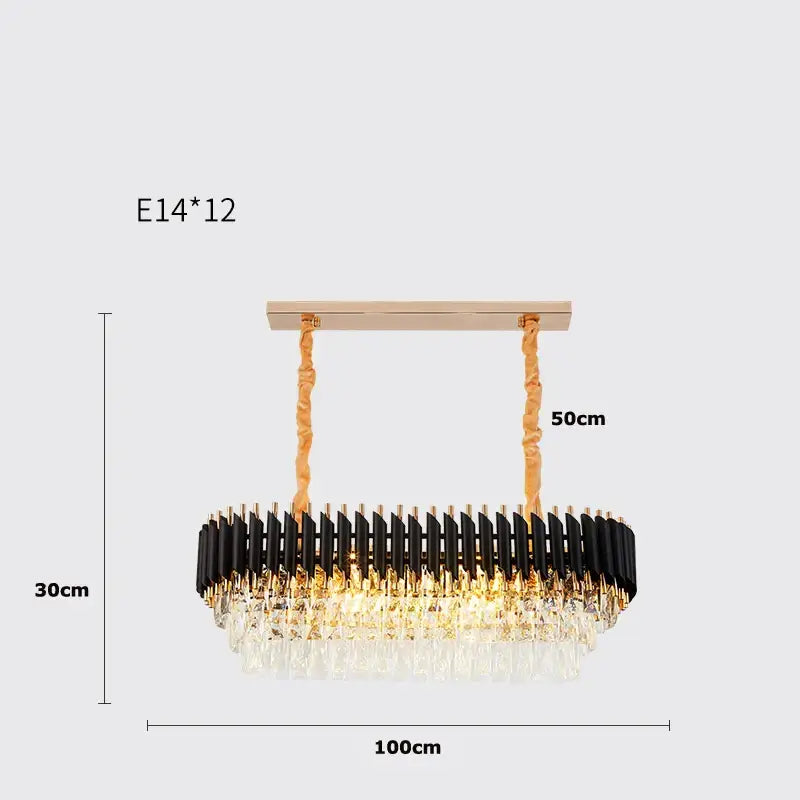 Crystal Black Staircase Chandelier
