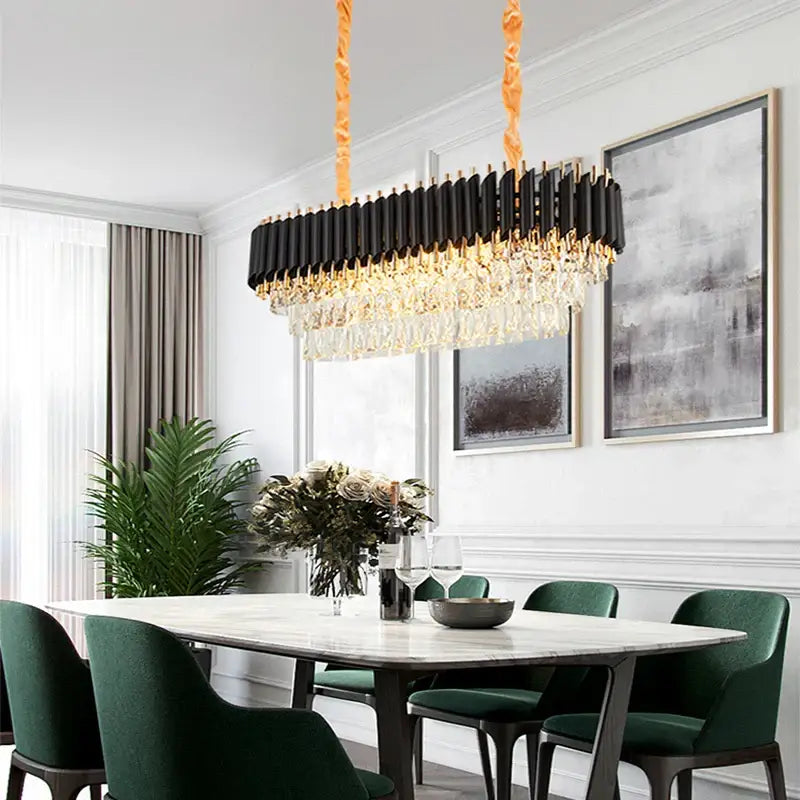 Crystal Black Staircase Chandelier