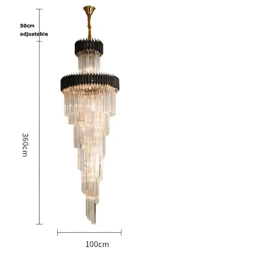 Crystal Black Staircase Chandelier