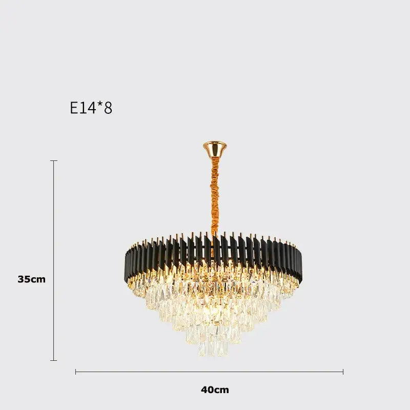 Crystal Black Staircase Chandelier