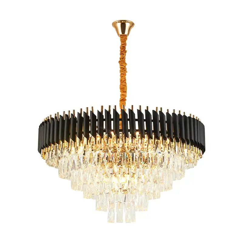 Crystal Black Staircase Chandelier