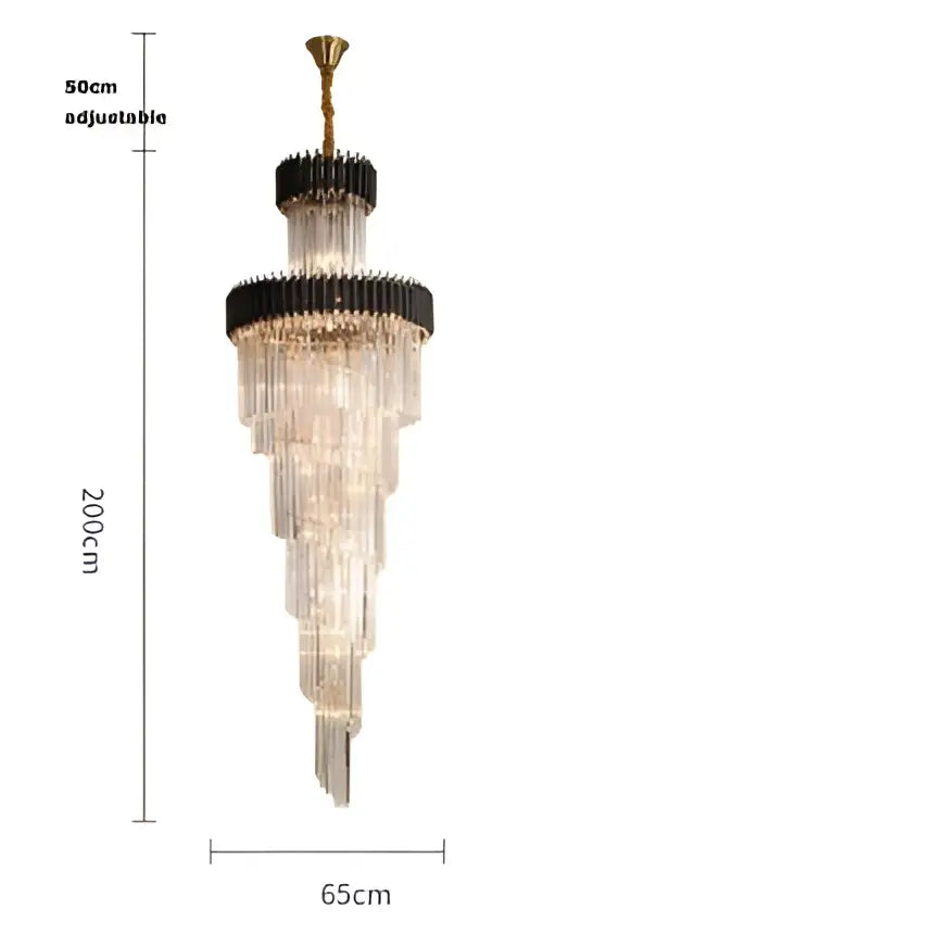 Crystal Black Staircase Chandelier