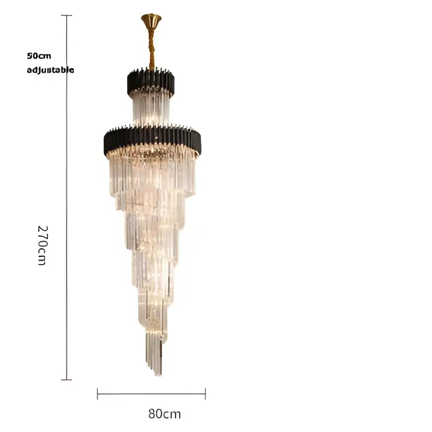 Crystal Black Staircase Chandelier