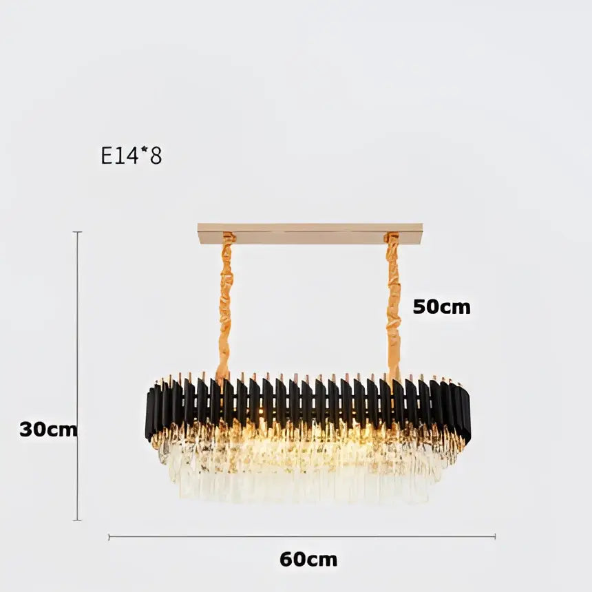 Crystal Black Staircase Chandelier