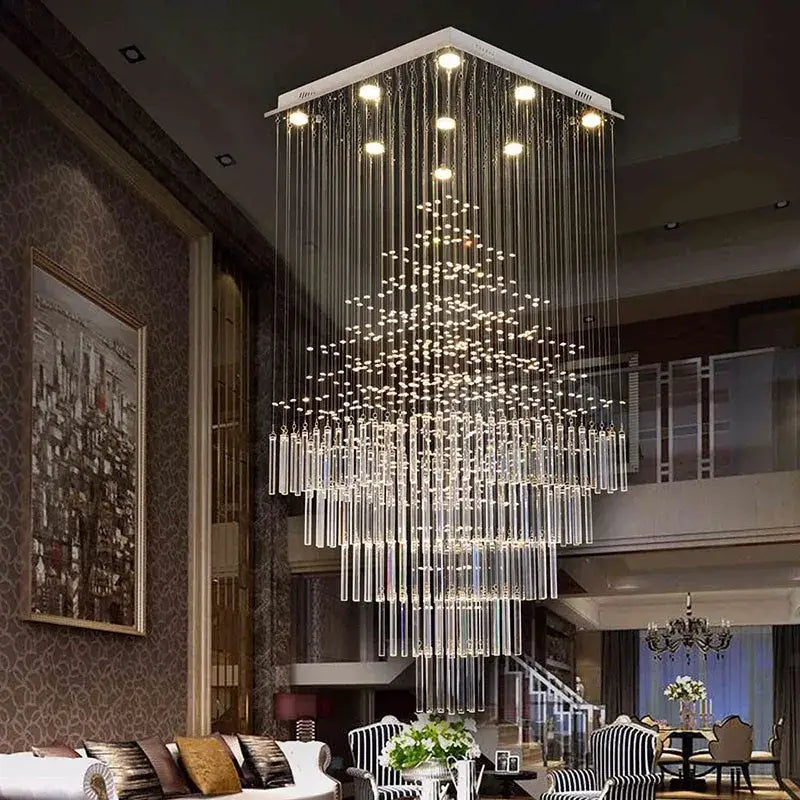 Crystal Columnar Chandelier
