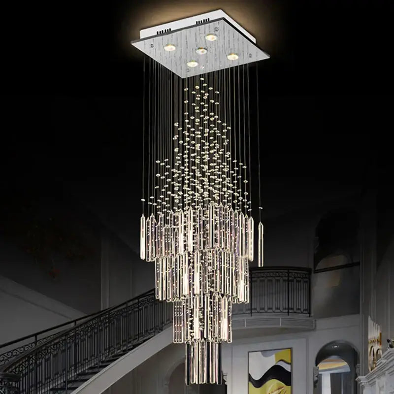 Crystal Columnar Chandelier