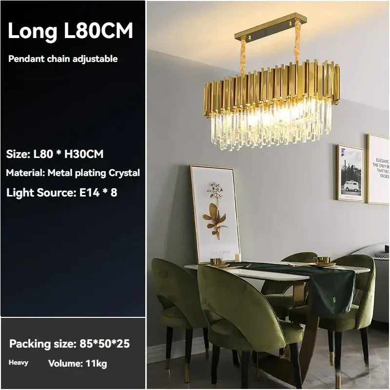 Gold Crystal Living Room Ceiling Pendant