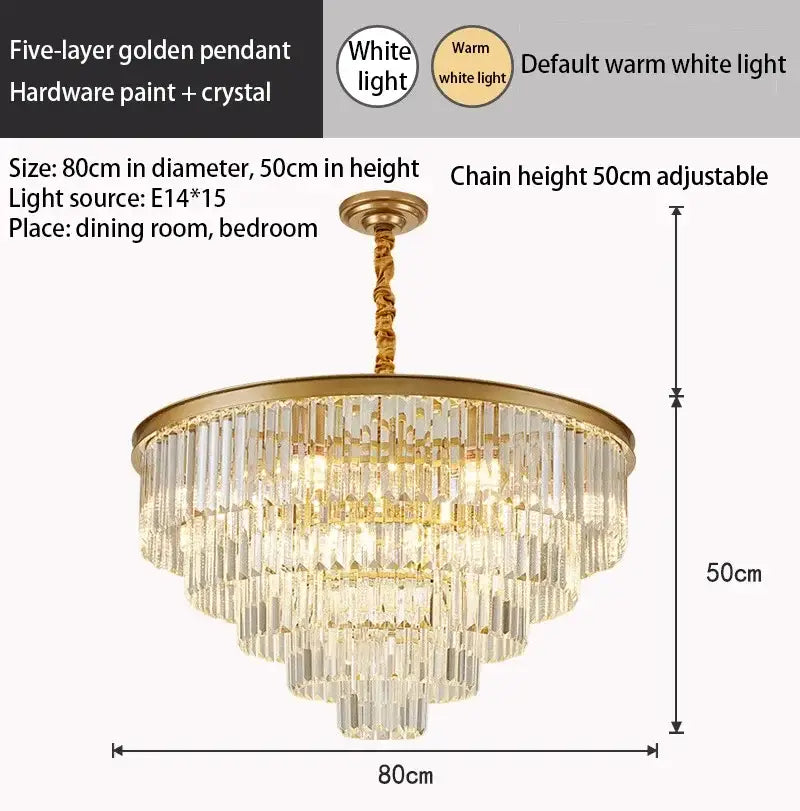 Gold Black LED 100cm Round Chandelier