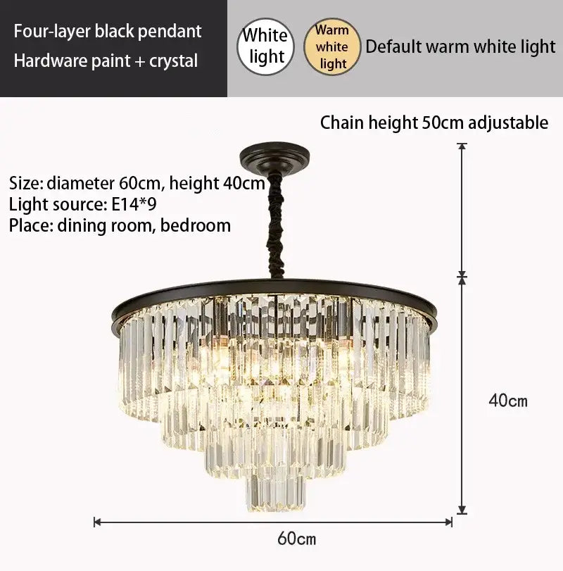 Gold Black LED 100cm Round Chandelier