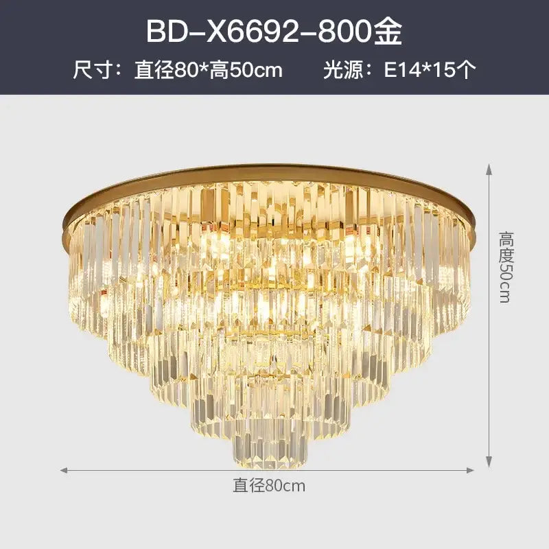 Gold Black LED 100cm Round Chandelier