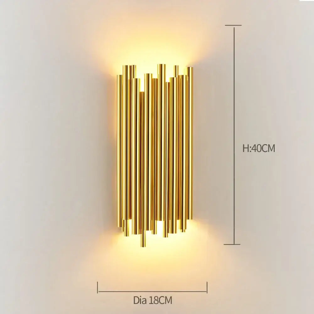 Gold LED Bedroom Wall Sconce