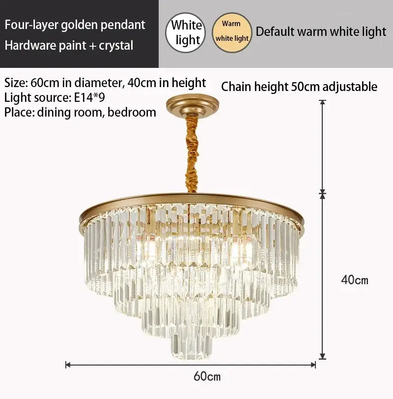 Multi-Tier Gold Chandelier